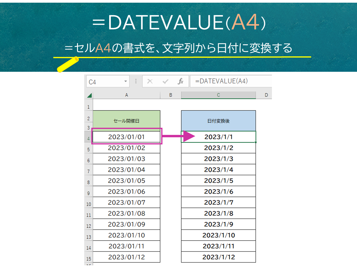 Excel TEXT関数:日付と数値を自由に変換する方法と使い方 ※