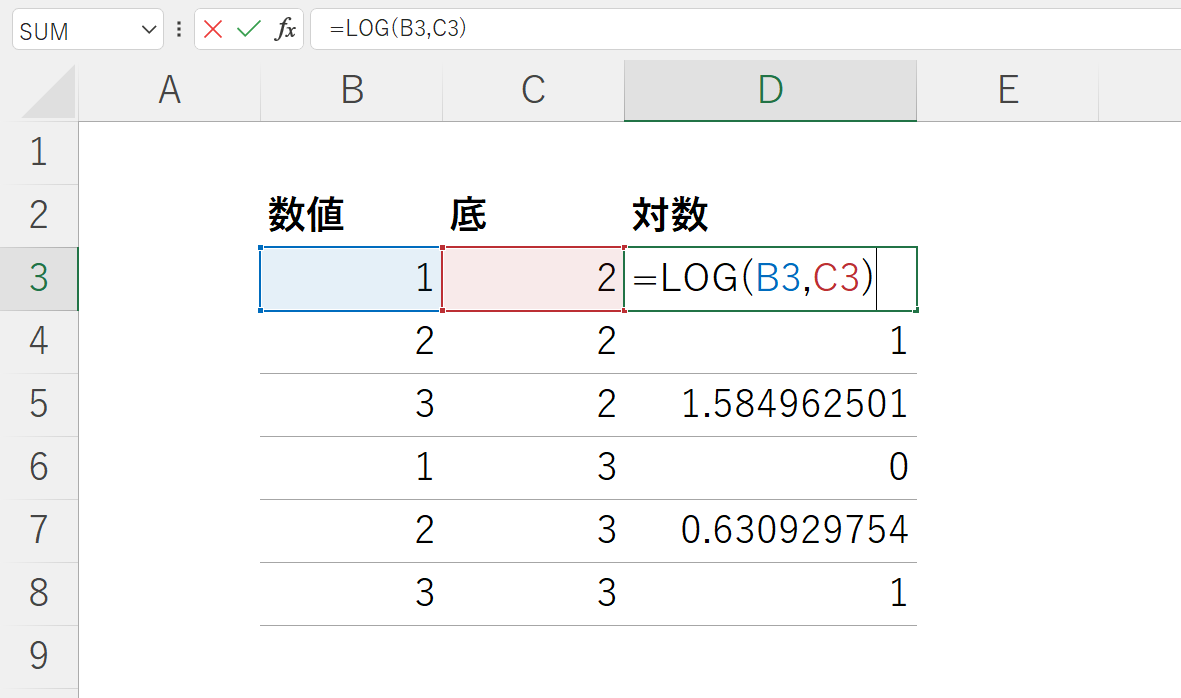 Excelで対数を計算する方法：LOG関数の使い方と応用例 ※